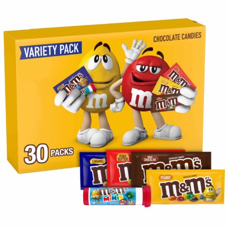 M&M-s Milk Chocolate Candy Variety Box - 30 Ct Assorted Bulk Candy Box